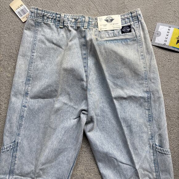 Deadstock 90s Dockers Jeans 30x32 Pleated Denim Levi’s Baggy Acid Wash Vintage - Picture 14 of 16